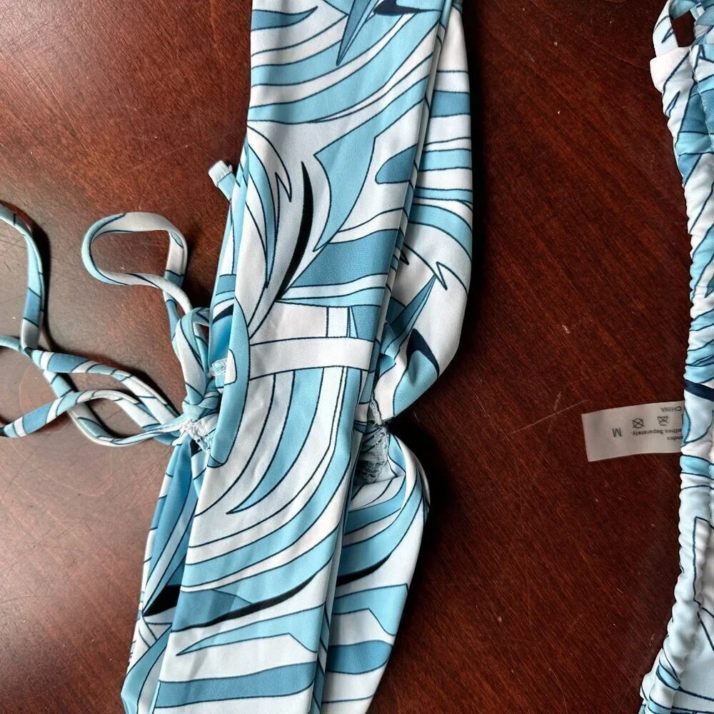 NWOT SHEIN bandeau High Rise Cheeky Side Tie Bikini Set Size Medium